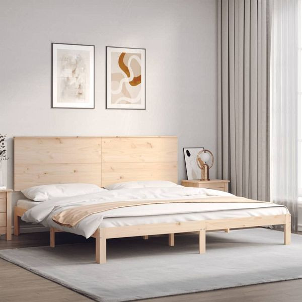 vidaXL Massivholzbett mit Kopfteil 200x200 cm, 3193681, 8720845988517