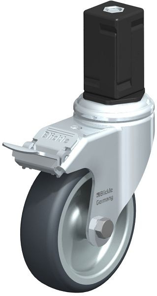 Blickle LKRA-TPA 101G-11-FI-EV17 Apparate-Lenkrolle mit Expander & Feststeller, Thermoplastisches Gummi-Elastomer, Grau, 847867