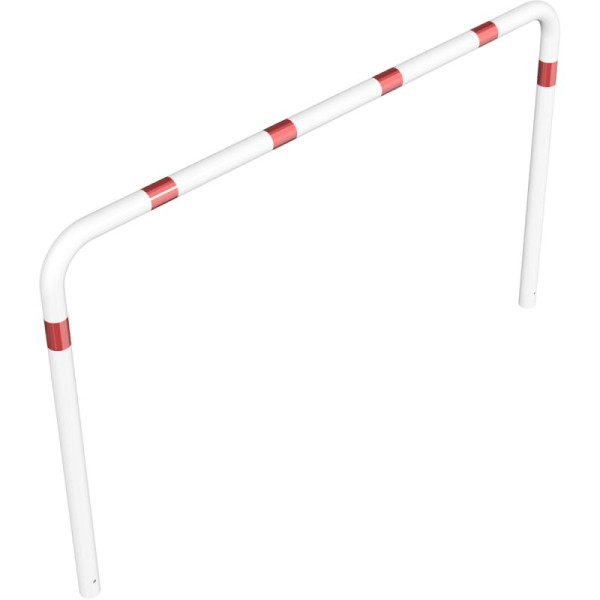 Stein HGS Anlehnbügel/Absperrbügel -Usedom-, 2500 mm, weiß beschichtet mit rot reflektierenden Leuchtstreifen, 475.25b