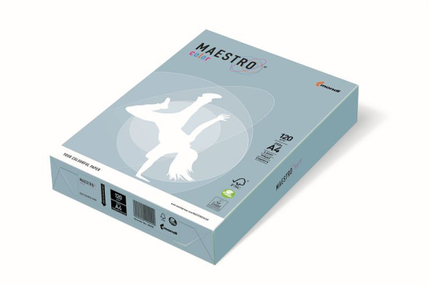 MAESTRO COLOR Kopierpapier MAESTRO® Color Pastell, A4, 120g/m², 250 Blatt, eisblau, 9417-OBL70A12S