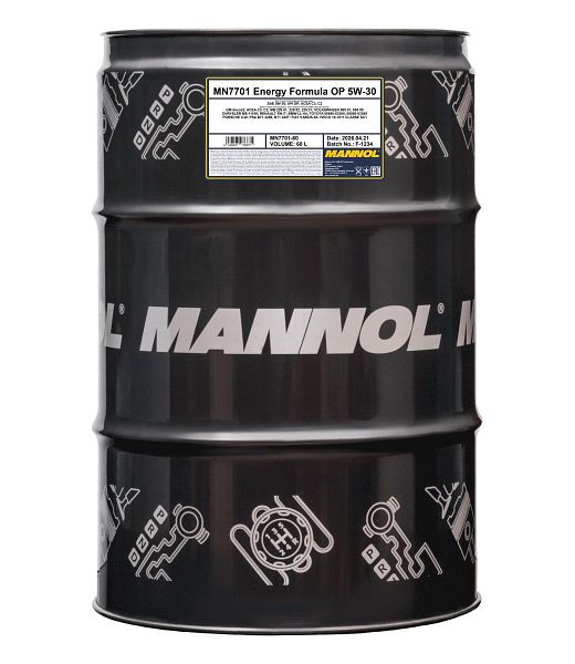 MANNOL Premium-Synthese-Motorenöl 7701 Energy Formula OP 5W-30, VE: 60 l, MN7701-60