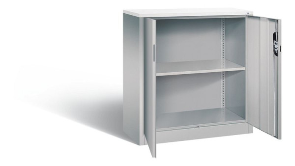 C+P Büroschrank Acurado, H1000xB930xT400mm, Farbe: Weißaluminium, Muldengriff, 2 OH, 9266-1200 S10315