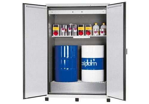 asecos Feuerbeständiger Fass-Schrank, 1 Einlegeboden, B 1555 mm, T 1018 mm, 307758