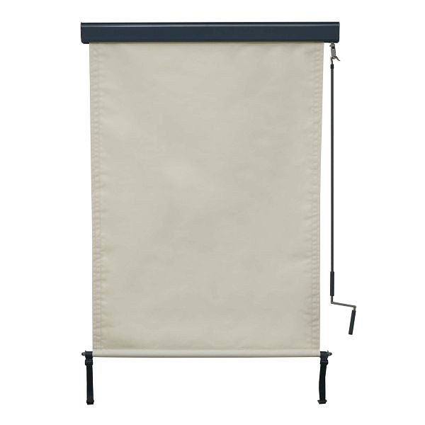 Mendler Vertikalmarkise HWC-F42, Senkrechtmarkise Sichtschutz Außenrollo Rollo, UV-Schutz 50 Stoff, 250x100cm, creme-beige, 69621