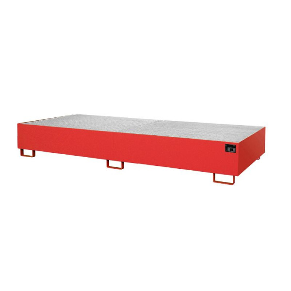 STEIN HGS Regalwanne RW, 540 Liter, RAL 3000 feuerrot, Gesamthöhe 265 mm, lackiert, Gitterrost, 79217.0098