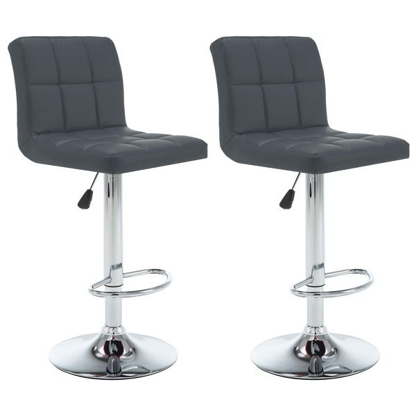 vidaXL Barhocker 2 Stück Grau Kunstleder, PU, Polyester, 323638