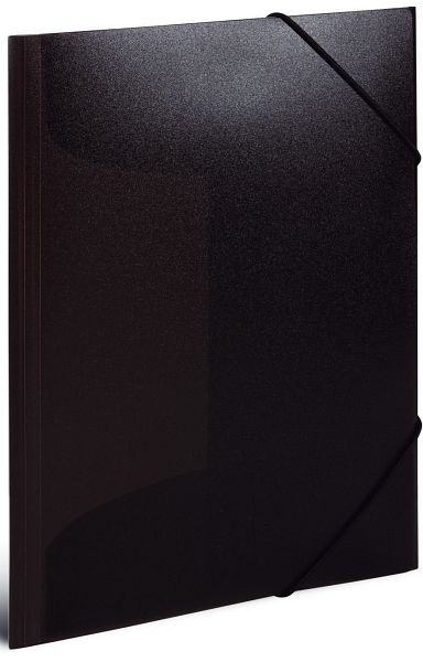 HERMA 19501 Gummizugmappe, A4, PP transluzent, schwarz, VE: 3 Stück, 19501