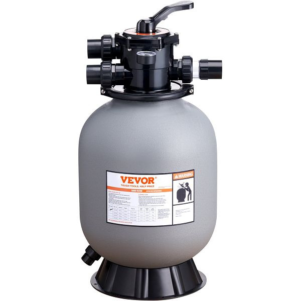 VEVOR Sandfilter 16" oberirdischer Schwimmbad-Sandfilter mit 7-Wege-Ventil, SLQYC1635GPM7QADPV0