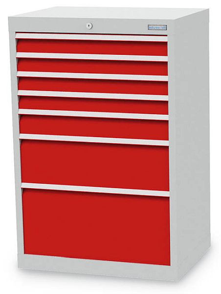 Bedrunka+Hirth Schubladenschrank, Tiefe 500 mm, R 24-16, Schubladenanzahl: 7, Maße in mm (BxTxH): 680 x 500 x 1019, 60.41011