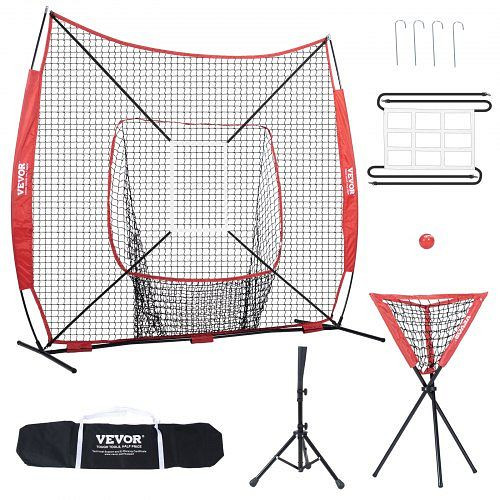 VEVOR 244 x 106 x 211 cm Baseball-Softball-Übungsnetz, Baseball-Trainingsnetz, Schlagen, Fangen, Pitchen, 77YCDPJXLW77G44GZV0