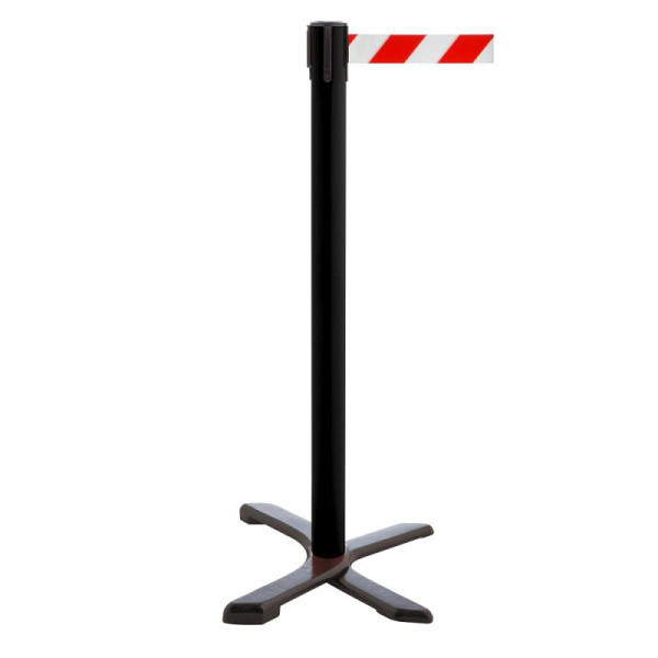 Stein HGS Personenleitsystem -P-Line Compact-, schwarz, rot/weiß diagonal (schraffiert), mit Gurtendstück (Standard), 34869-1202