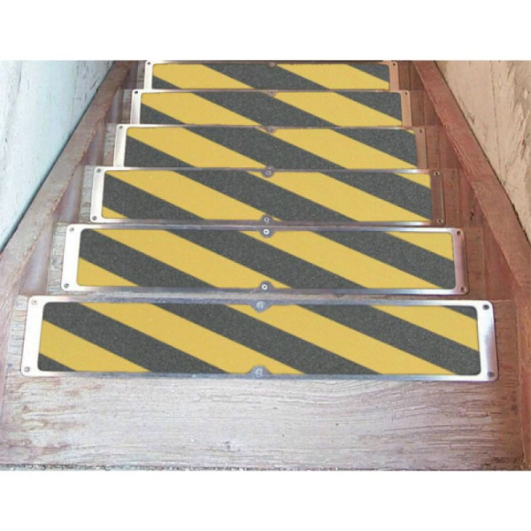 Stein HGS Aluminium-Platten für Treppen und Böden zur Schraubmontage, gelb-schwarz schraffiert, ohne Text, 90.1490