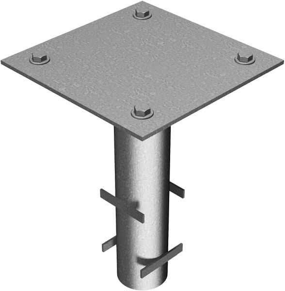 Schake Bodenhülse mit Befestigungsplatte für Hauptstütze, 411_91