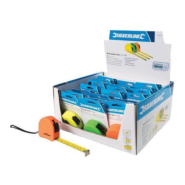 Silverline Rollbandmaß in Signalfarbe, 3 m / 10 ft x 16 mm, MT03