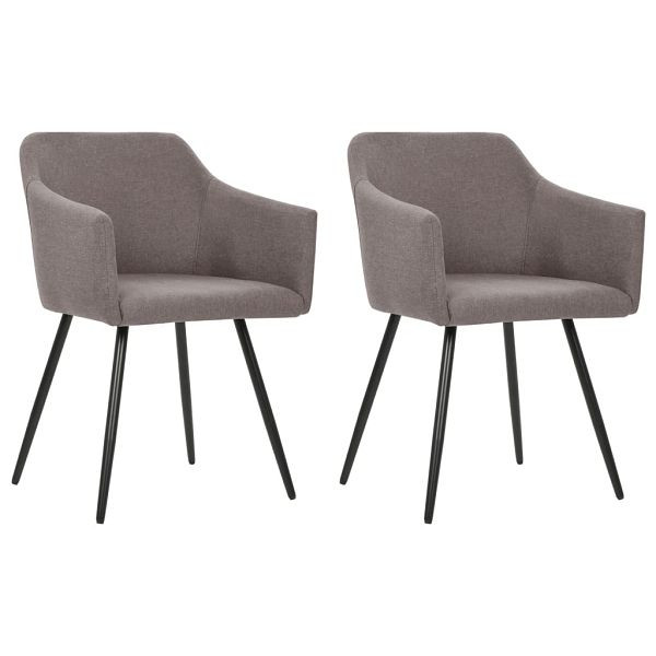 vidaXL Esszimmerstühle 2 Stück Taupe Stoff (Polyester), 323102