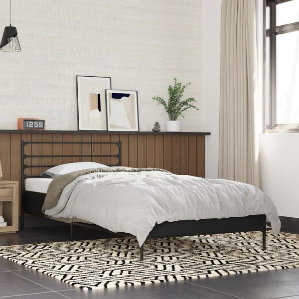 vidaXL Bettgestell Schwarz 90x200 cm Holzwerkstoff und Metall, 845582