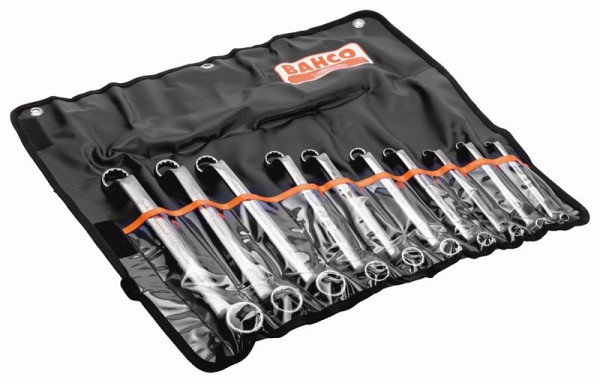 Bahco Doppelringschlüssel-Satz, tiefgekröpft, 12kant, metrisch, 10-teilig, 2M/10T