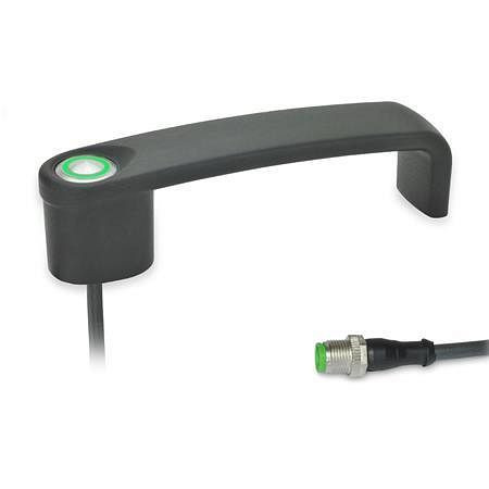 Ganter Bügelgriffe, mit elektrischer Schaltfunktion, mit Stecker (GN 422-ZD-T1-S-SW), 422-ZD-T1-S-SW