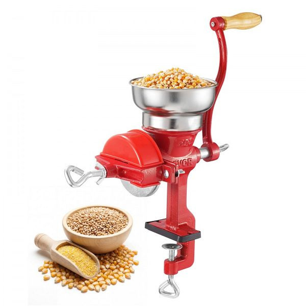 VEVOR Manuelle Gusseisen-Getreidemühle mit Handkurbel, Trichter, Tischklemme & Staubschutz für Kaffee, Gewürze, Getreide, SDMPSDDZTDFCSIF61001V0
