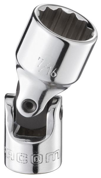 Facom Gelenk-Steckschlüssel, Antrieb Innenvierkant 6,3 mm (1/4"), Abtrieb OGV-Sechskant-Profil, SW 1/2", R.1/2F