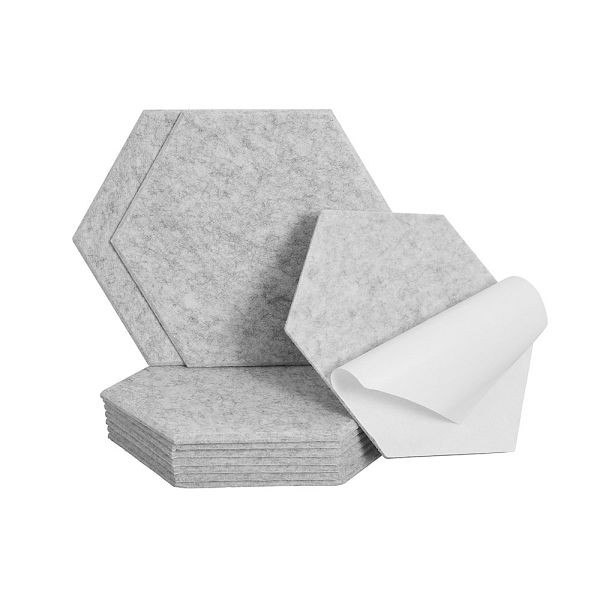 HOME DELUXE Akustikplatten HEXAGON selbstklebend SILENT – Hellgrau - 20er Set, 58792
