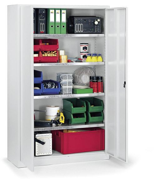 Deskin Materialschrank aus Stahl - Tiefe 500 mm, Farbe Lichtgrau RAL 7035, B 1200 x H 1950 x T 500 mm, 130352