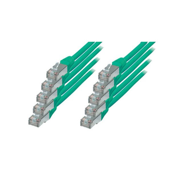 S-Conn Patchkabel, cat 6, S/FTP, PIMF, Halogenfrei, VE: 5 Stück, grün, 0,25m, 75711-H0.25G-SET5
