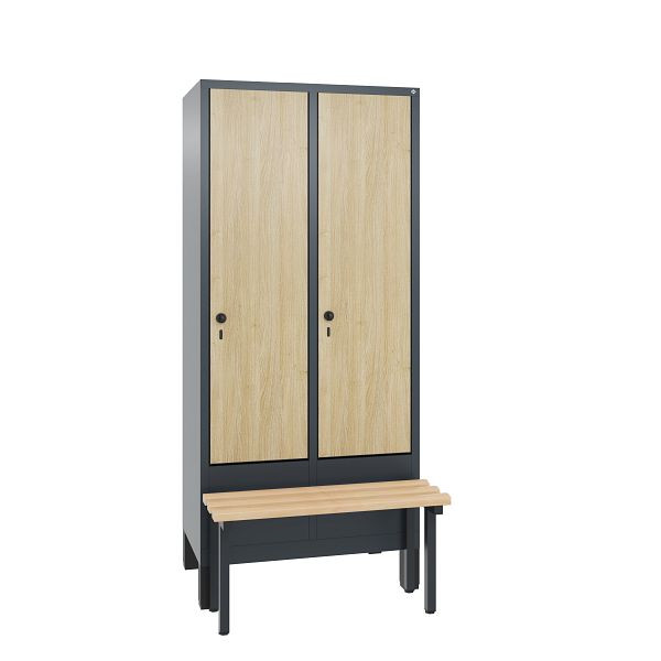 C+P Spind Evolo, 2 Abteile, H1850xB810xT815 mm, Anthrazit/MDF Eiche, 48030-22 S10280