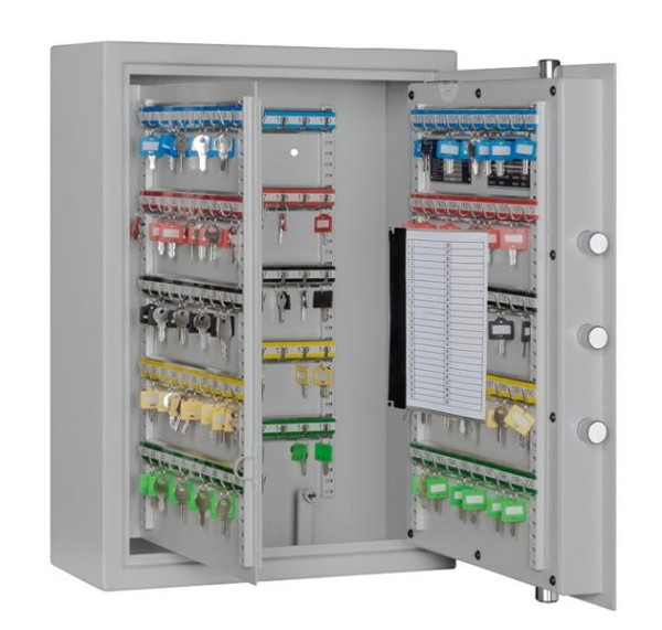 Eichner Schlüsseltresor mit Elektronikschloss Einrichtung für 200 Schlüsselhaken, 636 x 460 x 206 mm (HxBxT), Farbe: RAL 7035, 9201-00012-ELS