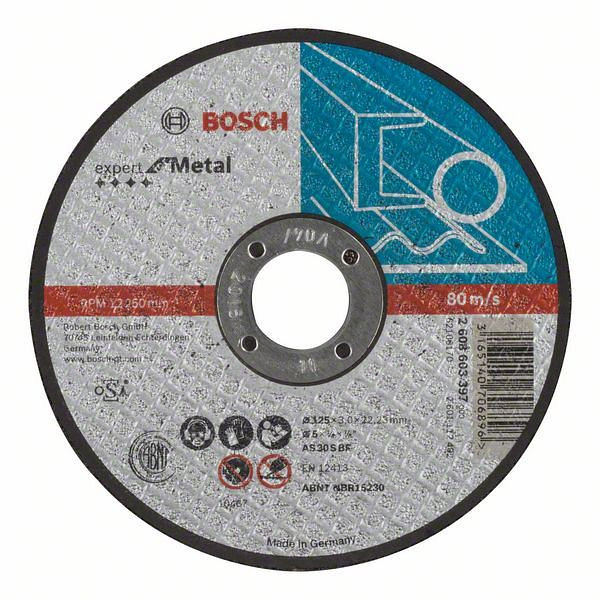 Bosch Trennscheibe gerade Expert for Metal AS 30 S BF, 125 mm, 3,0 mm, VE: 25 Stück, 2608603397