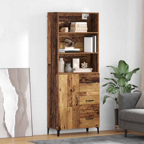 vidaXL Highboard Altholz 69,5 x 34 x 180 cm Holzwerkstoff, 3415715