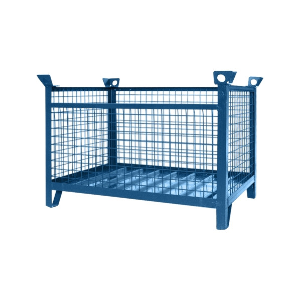 Eichinger Industrie Gitterbox-Stapelpalette, 1500 kg, LxBxH 1000x800x750 mm, enzianblau, 13150100000097