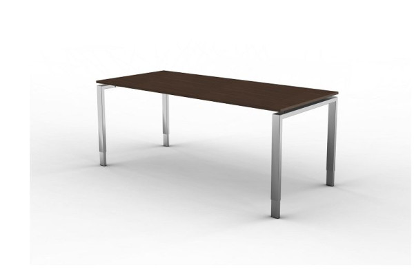 Kerkmann Schreibtisch mit 4 Bein-Gestell, Form 5, B 1800 x T 800 x H 680-820 mm, Wenge, 11417251