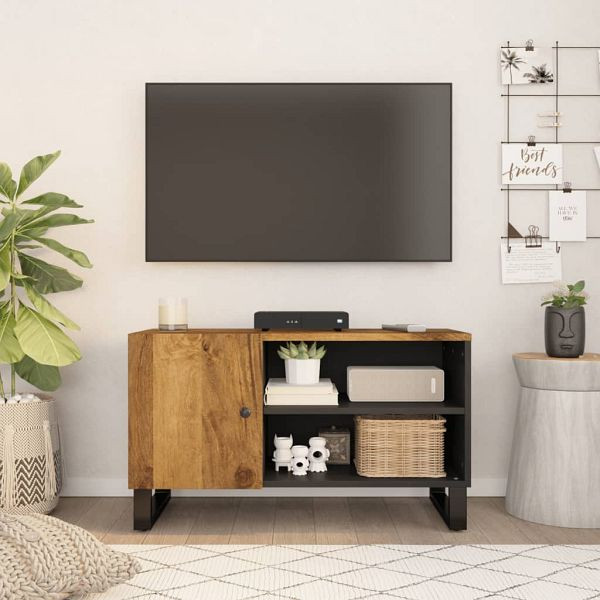 vidaXL TV-Schrank 80x33x46 cm Massivholz Mango & Holzwerkstoff, 351965
