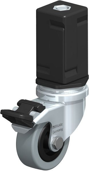 Blickle LRA-VPA 50G-FI-EV07 Apparate-Lenkrolle mit Expander & Feststeller, Vollgummi, Grau, 847952