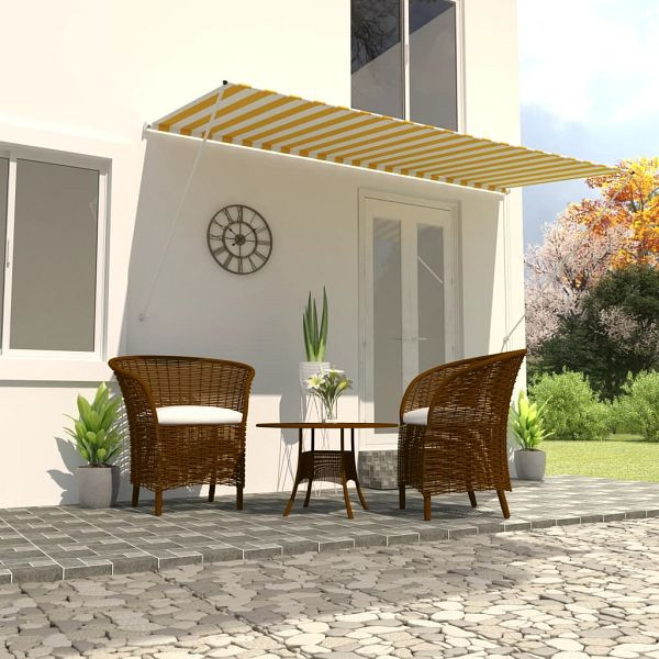 vidaXL Einziehbare Markise 400×150 cm Gelb und Weiß, 143757