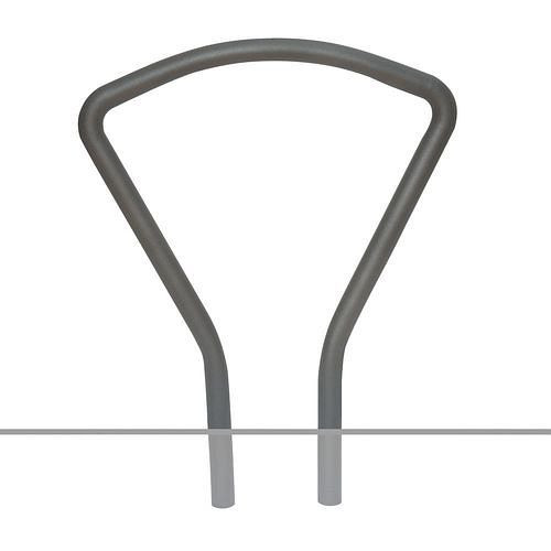 DENIOS Anlehnbügel, Rundrohr, feuerverzinkt und beschichtet, zum Einbetonieren, Höhe Überflur 800 mm, 310977