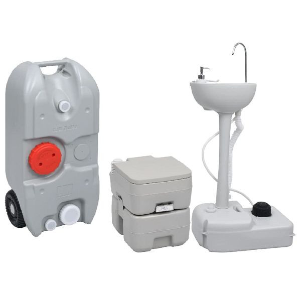vidaXL Tragbare Campingtoilette mit Waschbecken und Wasserbehälter, 3154911