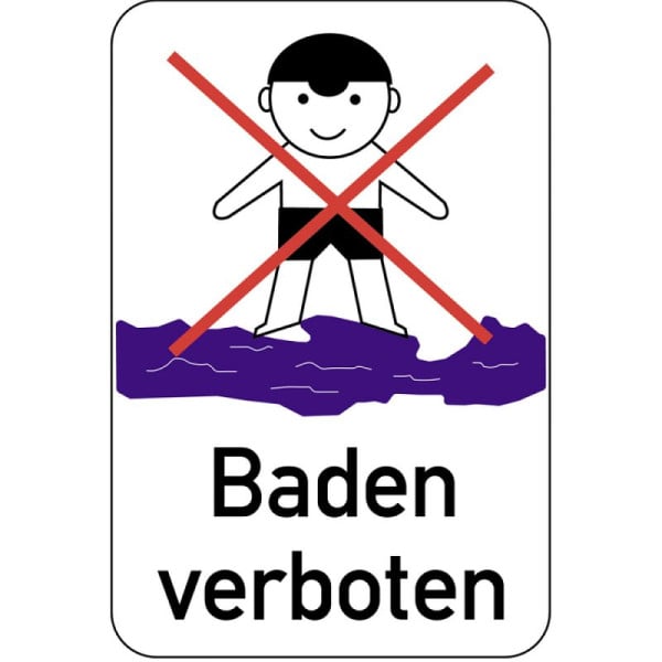 Stein HGS Hinweisschild, Baden verboten, 400 x 600 mm, mehrfarbig, 14927