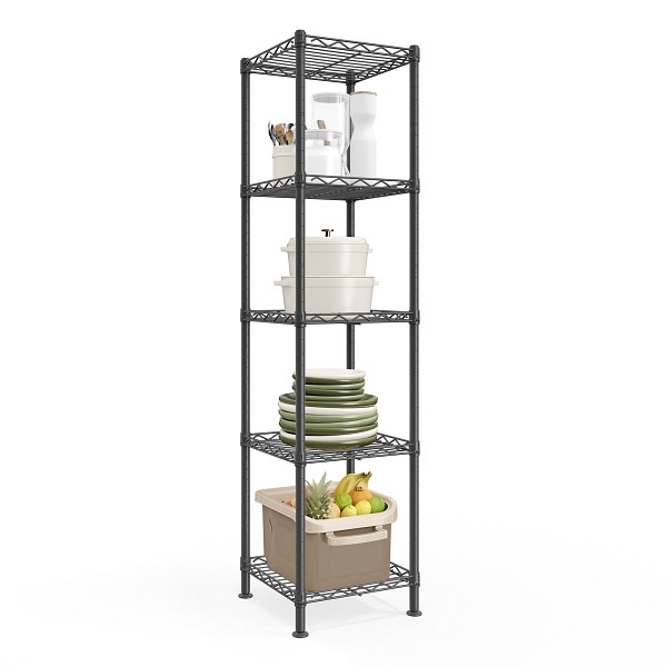 SONGMICS Aufbewahrungsregale, Tintenschwarz, 30x30x121 cm, LGR123BH01
