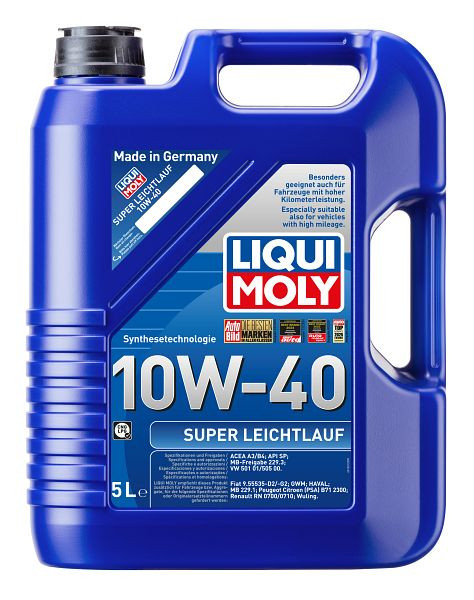 LIQUI MOLY Motoröl Super Leichtlauf 10W-40, Kanister Kunststoff, VE: 5 Liter, 1301