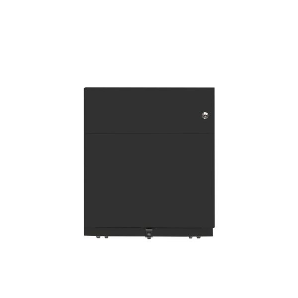 Bisley Rollcontainer Note™, 2 Schubladen, Tiefe 775 mm, Griffleiste, 133 schwarz antibakteriell, NWA79M7BF133