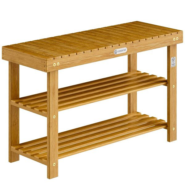 casaria Schuhregal 2in1 Akazienholz FSC 90x33x46cm, 106542