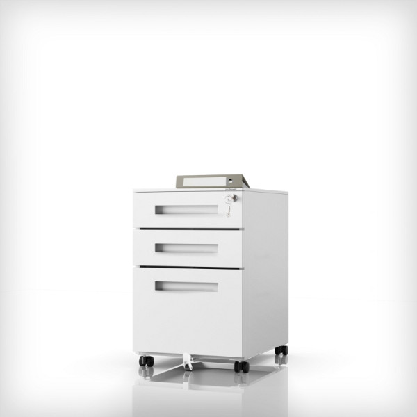 Jan Nowak Metall-Rollcontainer unter Schreibtisch KATE 390 x 600 x 500 mm, grau, 1715