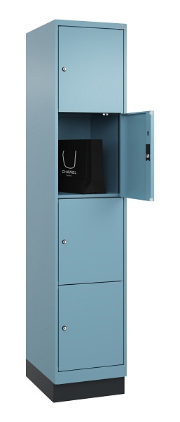 C+P Schließfachschrank Evolo PLUS, mit Sockel, 4 Fächer, 1950x400x500mm, 0010/00, 049020-124 S10021