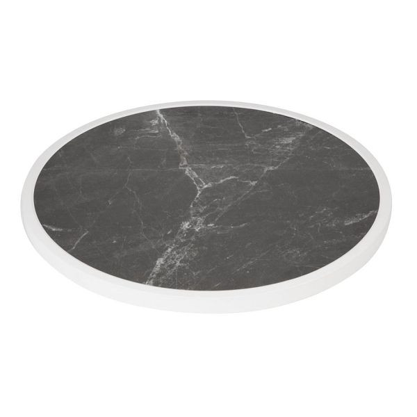 Bolero Fiberglas-Tischplatte, rund, dunkler Granit-Effekt, 580 mm, DL487