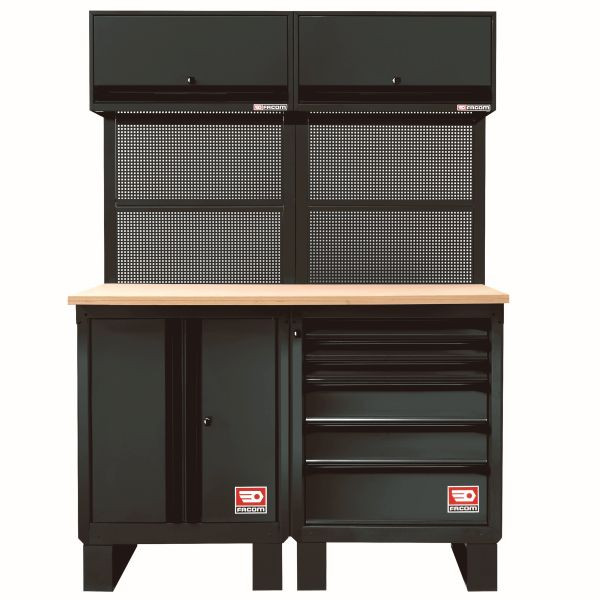 Facom Werkbank-System modular, Roll Workshop System-Einheit schwarz, inkl. RWS-MBSPPBS, RWS-3BS