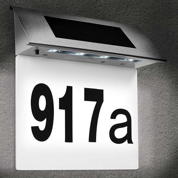 monzana Solar Hausnummer weiß, 105371, 4250525348163