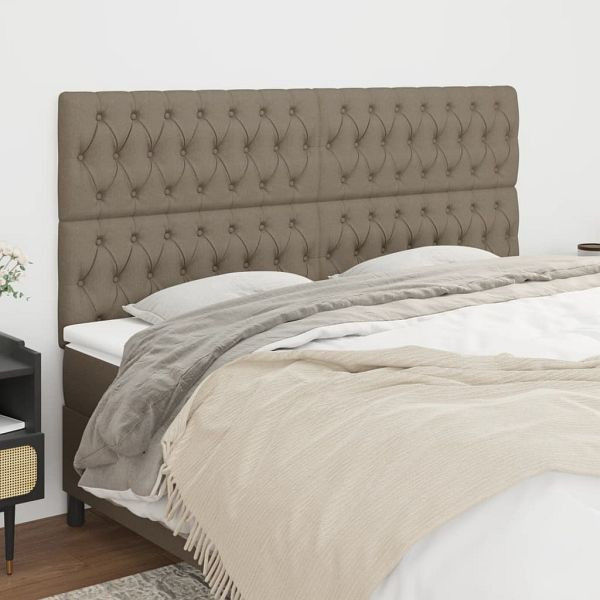 vidaXL Kopfteile 4 Stück Taupe 90x7x78/88 cm Stoff, 3116686