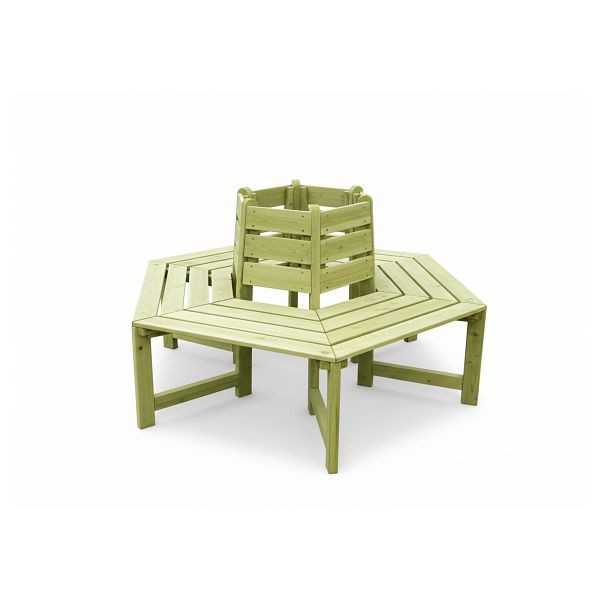 T&J LUTZ Baumbank, Außendurchmesser 180 cm, Höhe 85/40 cm, kdi-grün, Bausatz, 19703